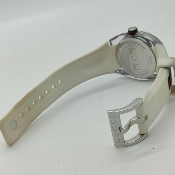 Auth Gucci Sync 137.3 36mm Men's Unisex Silver X Whites Watch - Picture 7 of 10